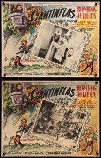 7y074 ROMEO Y JULIETA 6 Mexican LCs R50s border art of Cantinflas serenading Maria Elena Marques!