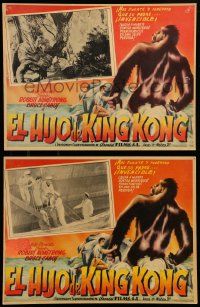 7y091 SON OF KONG 2 Mexican LCs R50s Ernest B Schoedsack directed, cool border art & top stars c/u!