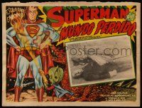 7y211 SUPERMAN EN EL MUNDO PERDIDO Mexican LC '60s great border art + monster eating dead guy!