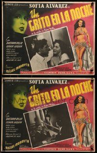 7y075 UN GRITO EN LA NOCHE 6 Mexican LCs '50 art & photos of sexy Gloria de Janeiro!