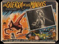 7y222 WAR OF THE WORLDS Mexican LC R65 great image of alien hand grabbing Ann Robinson!