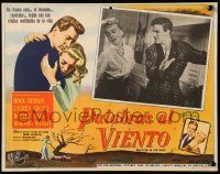 7y225 WRITTEN ON THE WIND Mexican LC '56 close up of Robert Stack slapping Dorothy Malone!!