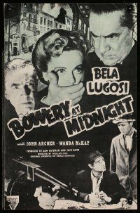 7y024 BOWERY AT MIDNIGHT pressbook R49 Bela Lugosi, John Archer, Wanda McKay, Tom Neal!