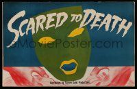 7y055 SCARED TO DEATH pressbook '47 Bela Lugosi, cool different die-cut death mask cover!