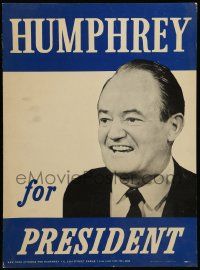 7y012 HUMPHREY FOR PRESIDENT 14x19 political campaign '68 New York Citizens for Hubert!