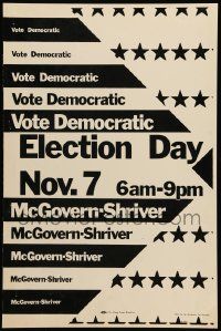 7y014 MCGOVERN-SHRIVER 14x22 political campaign '72 Vote Democratic for United States President!