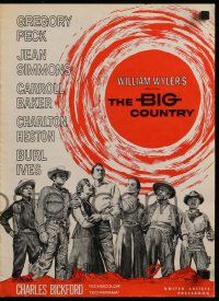 7y022 BIG COUNTRY pressbook '58 Gregory Peck, Charlton Heston, Jean Simmons, William Wyler classic
