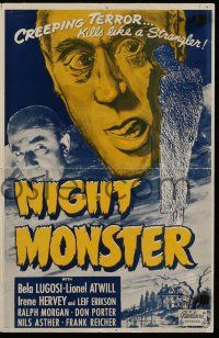 7y046 NIGHT MONSTER pressbook R49 Bela Lugosi & Lionel Atwill in Universal mystery horror!