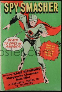 7y057 SPY SMASHER RE-CREATION pressbook '70s the Whiz Comics super hero, death to spies in America!