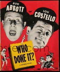 7y060 WHO DONE IT pressbook '42 great images of detectives Bud Abbott & Lou Costello!