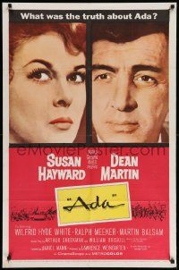 7z017 ADA 1sh '61 super close portraits of Susan Hayward & Dean Martin, what was the truth?