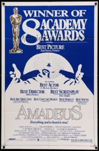 7z037 AMADEUS awards 1sh '84 Milos Foreman, Mozart biography, winner of 8 Academy Awards!
