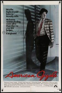 7z038 AMERICAN GIGOLO 1sh '80 male prostitute Richard Gere is being framed for murder!