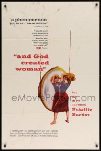 7z041 AND GOD CREATED WOMAN 1sh '57 but the Devil invented sexy Brigitte Bardot!