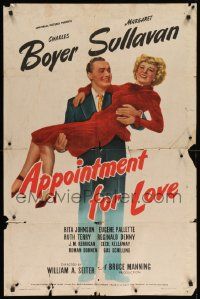 7z058 APPOINTMENT FOR LOVE 1sh '41 Charles Boyer & pretty Margaret Sullavan!