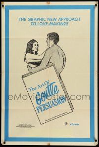 7z066 ART OF GENTLE PERSUASION 1sh '70 graphic approach, sexploitation art of man, woman and book!