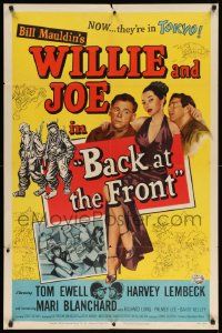 7z074 BACK AT THE FRONT 1sh '52 the hilarious G.I.s Tom Ewell & Harvey Lembeck are back!