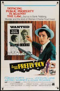 7z169 BULLET FOR PRETTY BOY 1sh '70 AIP noir, Fabian as Floyd w/tommy gun & wanted poster!