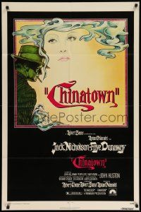 7z202 CHINATOWN 1sh '74 art of Jack Nicholson & Faye Dunaway by Jim Pearsall, Roman Polanski!