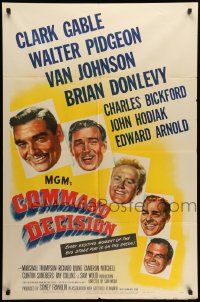 7z213 COMMAND DECISION 1sh '48 Clark Gable, Walter Pidgeon, Van Johnson, Brian Donlevy!
