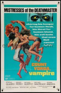 7z226 COUNT YORGA VAMPIRE 1sh '70 AIP, artwork of the mistresses of the deathmaster feeding!!