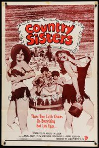 7z227 COUNTRY SISTERS 1sh '70s these two little chicks do everything but lay eggs!