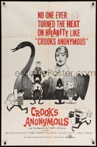 7z237 CROOKS ANONYMOUS military 1sh '62 Leslie Phillips, Stanley Baxter, English crime comedy!