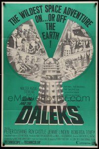 7z282 DR. WHO & THE DALEKS 1sh '66 Peter Cushing as the Doctor, wildest space adventure!