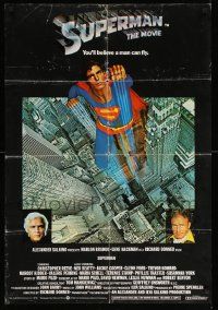 7z851 SUPERMAN English 1sh '78 comic book hero Christopher Reeve, Gene Hackman & Brando!