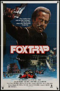 7z348 FOXTRAP 1sh '86 Fred Williamson directs & stars, cool action artwork, blaxploitation!