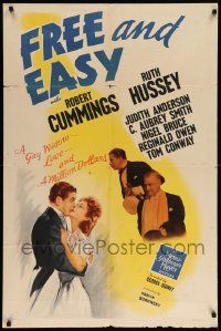 7z351 FREE & EASY 1sh '41 gay widow Ruth Hussey falls for fake millionaire Robert Cummings!
