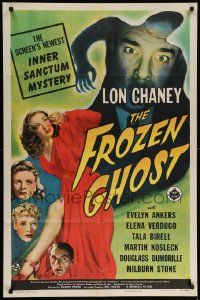 7z360 FROZEN GHOST 1sh '44 Lon Chaney Jr, Evelyn Ankers, the screen's newest Inner Sanctum Mystery