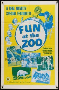 7z362 FUN AT THE ZOO 1sh R60s St Louis Zoo, great different image of chimp and drum, more!