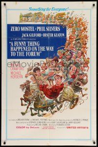 7z364 FUNNY THING HAPPENED ON THE WAY TO THE FORUM 1sh '66 great Jack Davis art of cast!