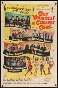 7z370 GET YOURSELF A COLLEGE GIRL 1sh '64 hip-est happiest rock & roll show, Dave Clark 5 & more!