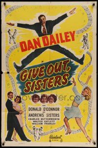 7z379 GIVE OUT SISTERS 1sh R49 Andrews Sisters, Dan Dailey, Grace McDonald!