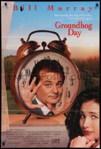 7z393 GROUNDHOG DAY int'l 1sh '93 Bill Murray, Andie MacDowell, directed by Harold Ramis!