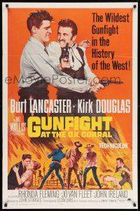 7z394 GUNFIGHT AT THE O.K. CORRAL 1sh R64 Burt Lancaster, Kirk Douglas, directed by John Sturges!