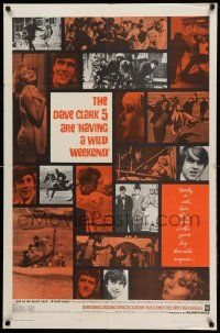 7z403 HAVING A WILD WEEKEND 1sh '65 John Boorman rock & roll comedy, great photo montage!