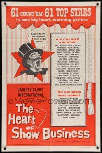 7z407 HEART OF SHOW BUSINESS 1sh '57 Ralph Staub directed, 61 stars in industry short!