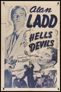 7z418 HITLER - BEAST OF BERLIN 1sh R40s Sam Newfield directed, first Alan Ladd, Hell's Devils!