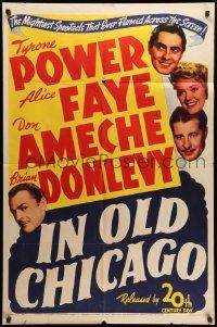 7z444 IN OLD CHICAGO 1sh R43 cool images of Tyrone Power, Brian Donlevy, Alice Faye & Don Ameche!