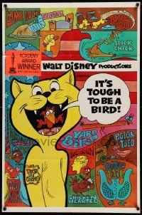 7z458 IT'S TOUGH TO BE A BIRD 1sh '70 rare Disney cartoon, great wacky bird images!