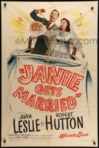 7z460 JANIE GETS MARRIED 1sh '46 sexy Joan Leslie, Robert Hutton, Edward Arnold!