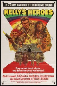 7z474 KELLY'S HEROES 1sh '70 Clint Eastwood, Telly Savalas, Don Rickles, Donald Sutherland in 70MM