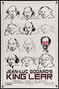 7z480 KING LEAR 1sh '87 Jean-Luc Godard sci-fi, cool art of William Shakespeare!