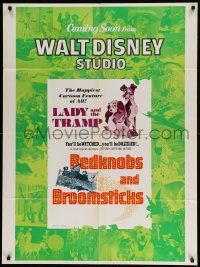 7z486 LADY & THE TRAMP/BEDKNOBS & BROOMSTICKS 1sh '70s Walt Disney double-feature!