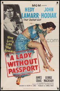 7z488 LADY WITHOUT PASSPORT 1sh '50 sexiest barely-clad Hedy Lamarr in harem girl costume!