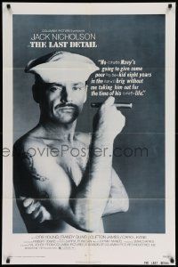 7z490 LAST DETAIL 1sh '73 foul-mouthed sailor Jack Nicholson w/cigar!