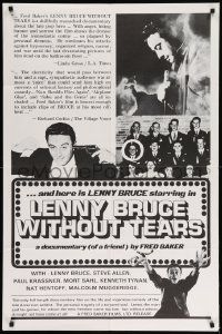7z504 LENNY BRUCE WITHOUT TEARS 1sh '75 documentary great American satirist!